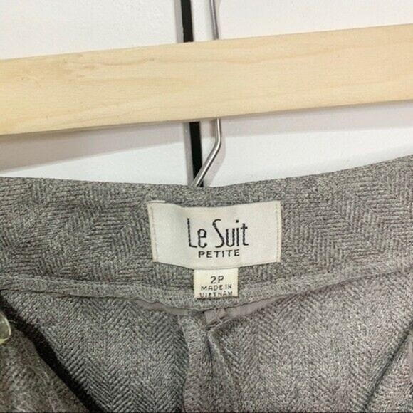Le Suit Women Dress Pants Sz 2P Tweed Trouser Gray - Picture 6 of 11